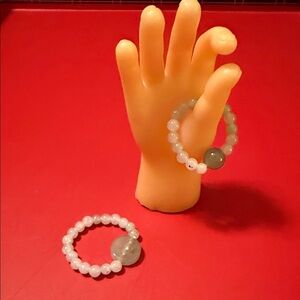 Set of Stylish Jade Bead Ring